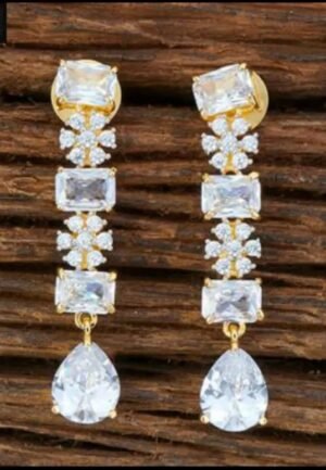 American diamond  single line earring