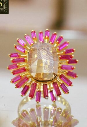 American diamond finger ring Ruby Stone