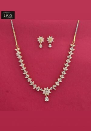 American diamond single line two tone set