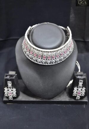 American diamond pink set