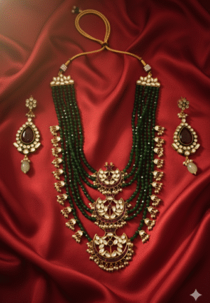 ROYAL GREEN KUNDAN SET