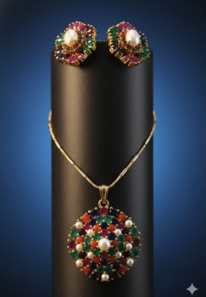 kundan pendent set
