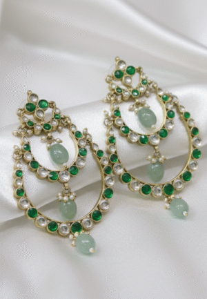 kundan heavy earrings